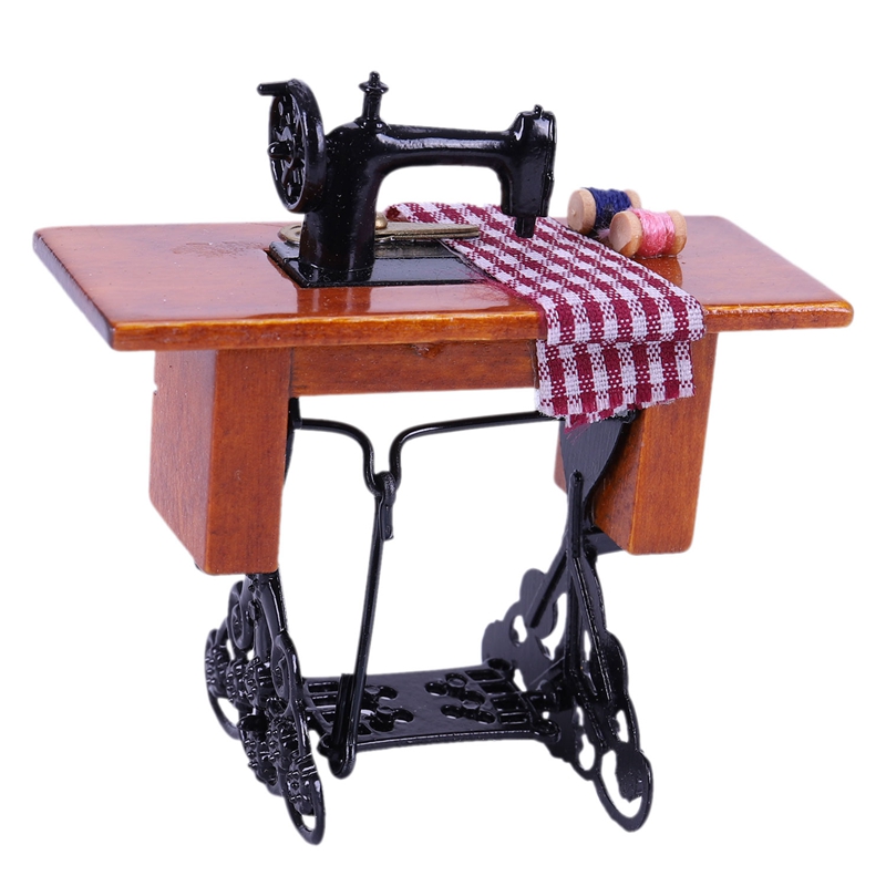 Retro Dollhouse Miniature Furniture Sewing Machine With ...