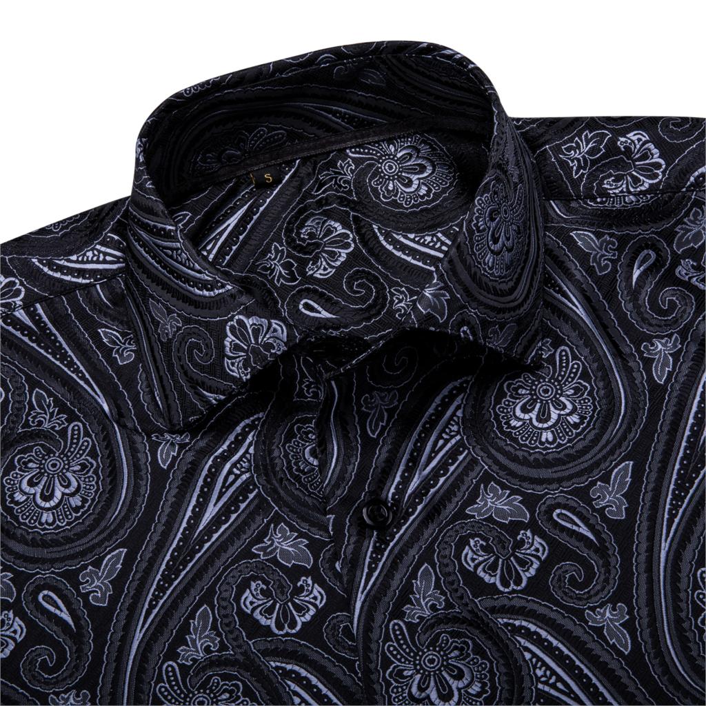 black paisley dress shirt