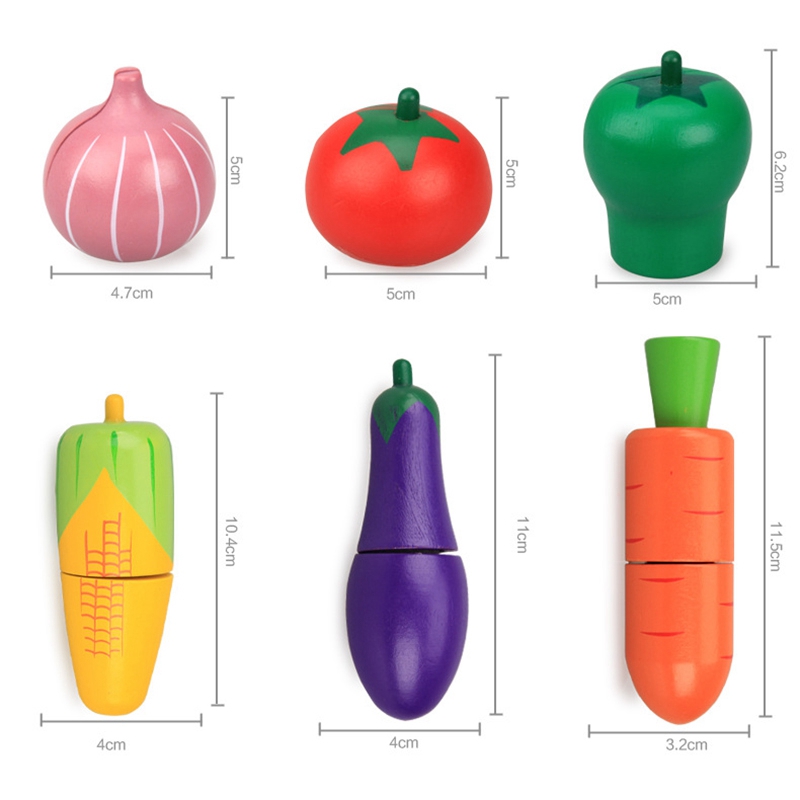 wooden cut up play food