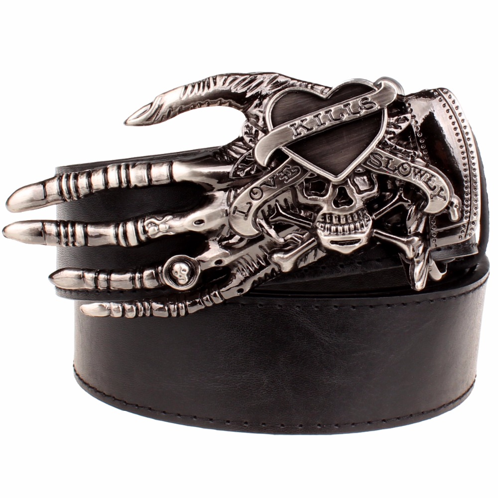 Fashion Men Belt Skull Hand Buckle Belts Belts & Accessories Skeleton