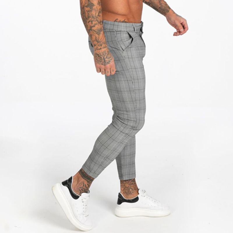 plaid super skinny chino pants