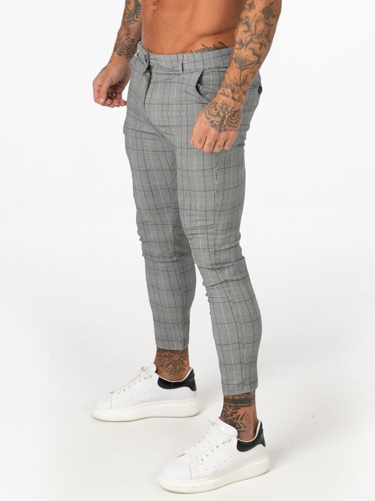 plaid super skinny chino pants