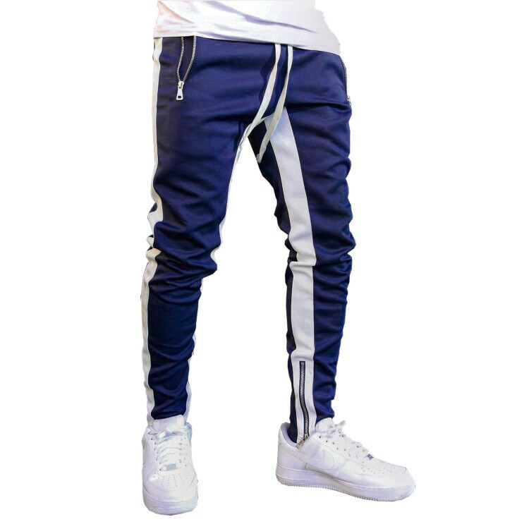 Compra Pantalones Para Hombre Del Chándal Informal Aptitud De Deporte Del  Chándal De Los Hombres De Los Pantalones De Ropa Partes Inferiores De Las  Polainas De La Pierna De La Cremallera Doble