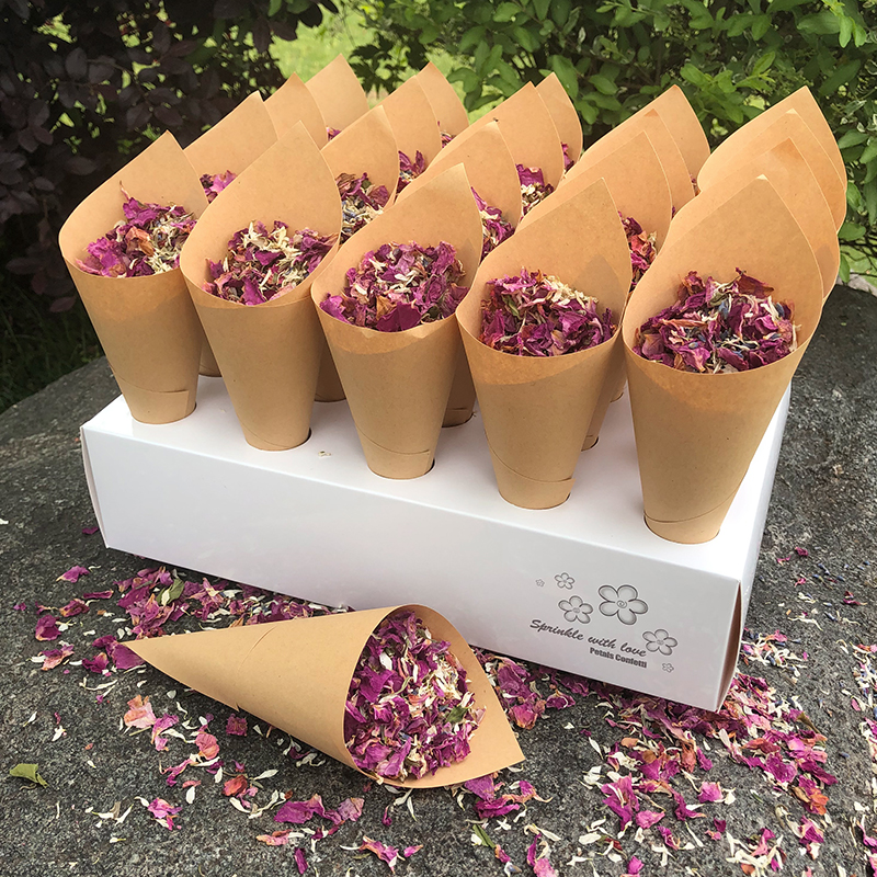 2020 Confetti Cone Holder FEESTIGO Natural Petals Confetti Cones Holder