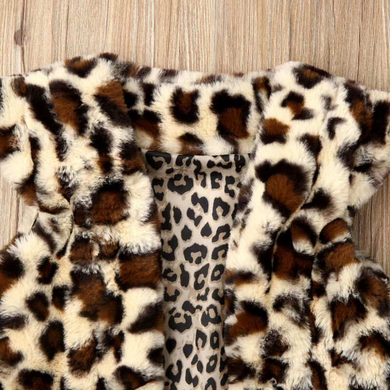 Satin Al Kis Sevimli Bebek Cocuk Kiz Bebek Sicak Bulanik Leopar Yelek Ceket Ceket Kurk Moda Yelek Tl62 7 Dhgate Comda