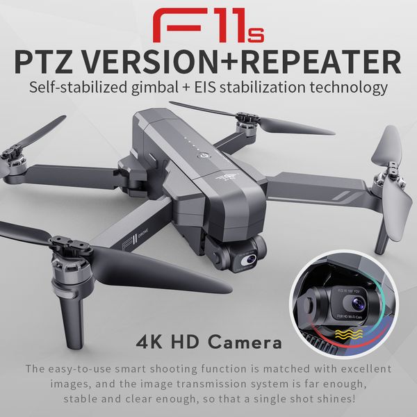 F11s PRO 4K Drones fotografía aérea HD EIS estabilización de imagen electrónica versión cardán Cámara Profesional RC Helicóptero Selfie Drone DHL Ship