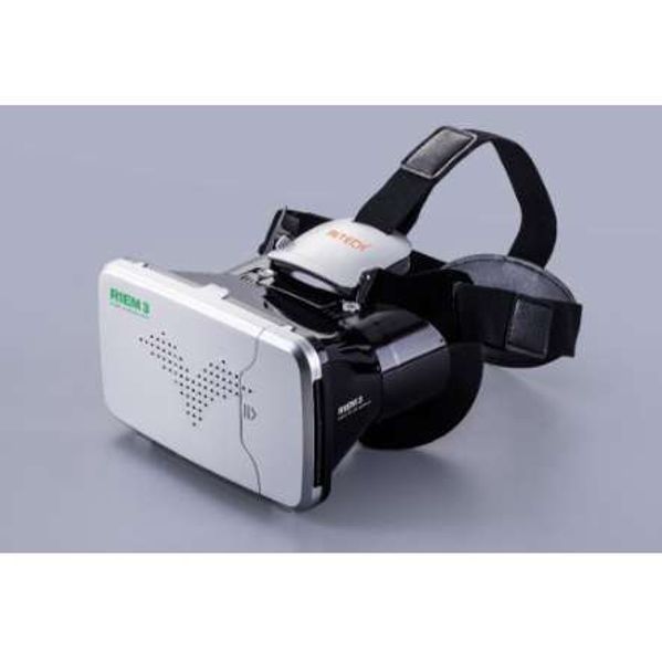 F17699 RITECH RIEM3 VR 3D Gafas de realidad virtual Casco Teatro privado Montaje de cabeza de cine para teléfonos inteligentes Gris plateado