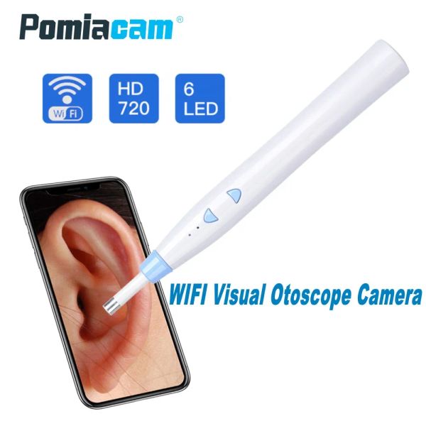 Endoscopio de oído F180 HD 720P inalámbrico WIFI, 5,5mm, cuchara para oreja Visual, Mini cámara otoscopio de inspección, cuidado de la salud del oído