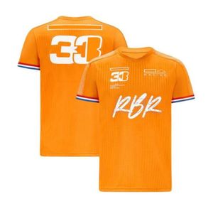 F1T-shirt 2021 Geel Team Racing Service First Level Formula T-shirt met korte mouwen Pubel Movement Ronde hals TEE Test dezelfde stijl