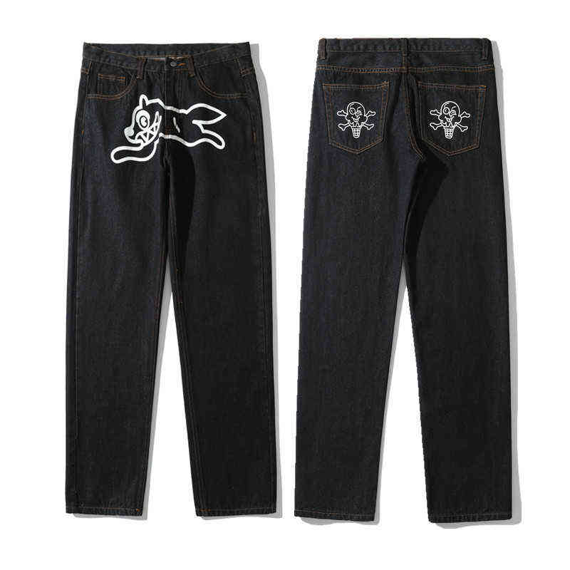 2022 Ropa Dog Print Streetwear Men Hip Hop Baggy Jeans Pants Y2K Clothes Straight Loose Goth Denim Trousers Pantnes Vaqueros T220726