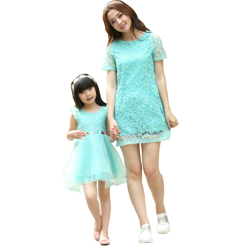 

Wholesale-2015 New Arrival Mother Daughter Matching Clothes Dresses Mommy And Me Clothes Family Clothing Sets Family Outfits Sundress, White