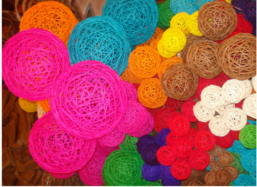 100Pcs Party Colorful Rattan Balls Kindergarten Hanging Ornaments Pendant 3cm⭐ 