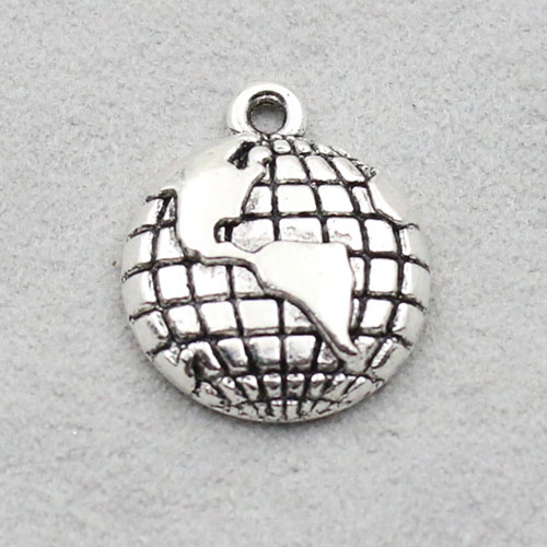 

Fashion Single Side Earth Shape Vintage Alloy Charms Fit Wire Bangles 100pcs AAC788