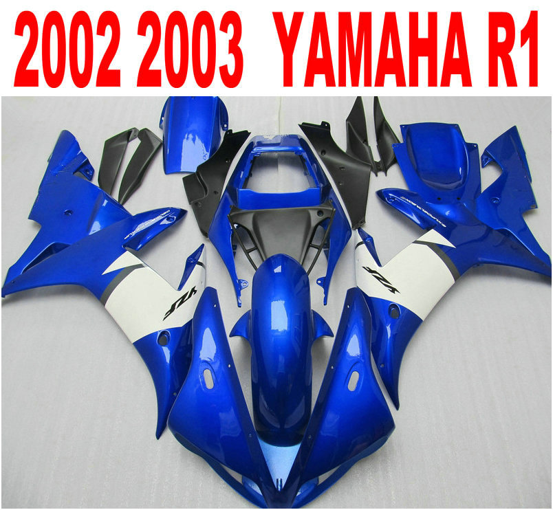 

Injection molding fairings set for YAMAHA YZF R1 2002 2003 high quality blue black white fairing kit YZF-R1 02 03 LQ11, Same as the picture shows