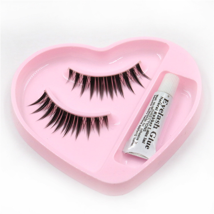 

Wholesale-1 pair eyelashes with glue packaging eyelashes transparent stems false eyelashes stage makeup
