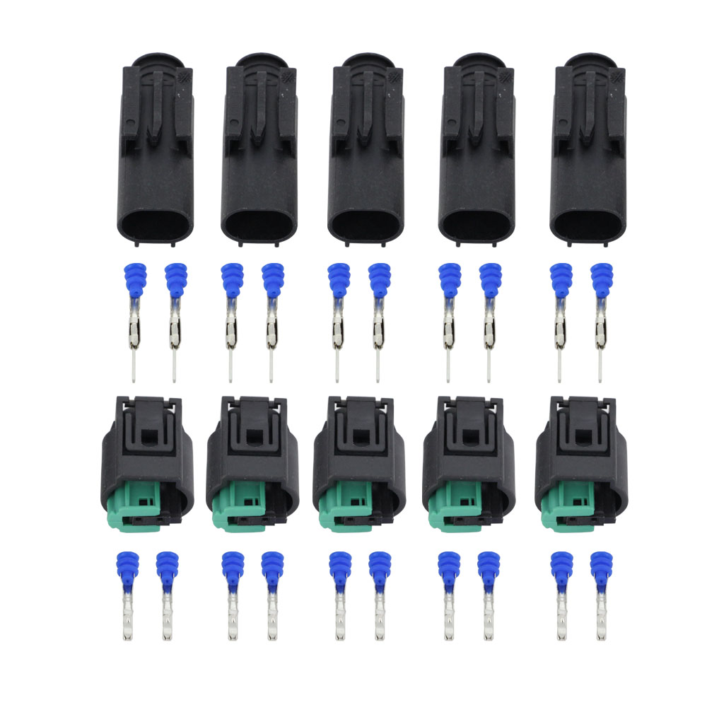 

5 Sets Auto 2 Pin Male Female Wire Connector Engine Coolant Temp Water Temperature Sensor Plug For BMW Buick DJ7021-1-11/21