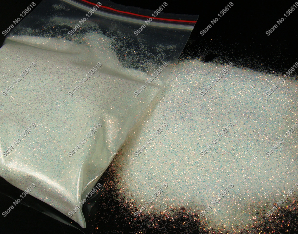 

Wholesale- 50gram-1/96"(0.3MM) Iridescent Rainbow White Color with Gold Gitter Dust Powder for DIY nail art decoration and Glitter Crafts