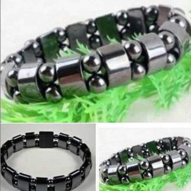 Bijoux en gros noir Hematite magnétique de guérison unisexe perles en vrac Bracelet BL-0258