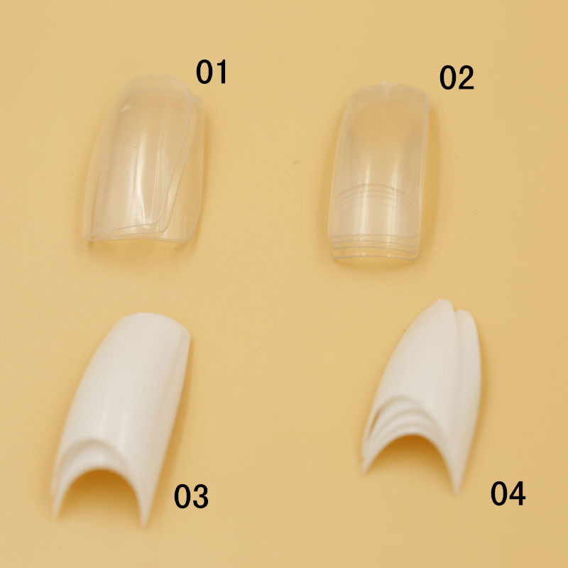 

Fake Nails Acrylic Fake Nail Tips 4 bags (500 pcs/bag) White V-type Nail Art False Tips Clear Full&Half Nail G2, Nature clear