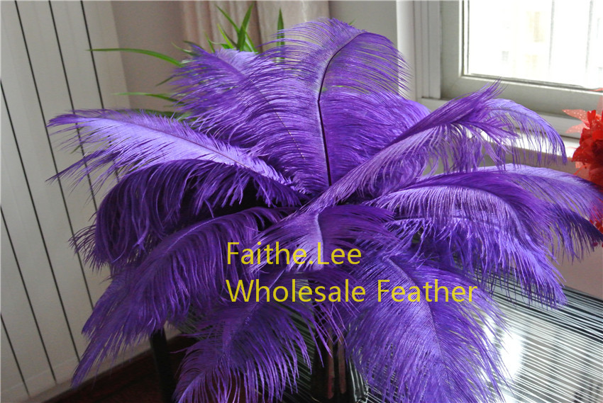 

Wholesale-FREE SHIPPING 100pcs/lot 12-14inch purple Ostrich Feathers plume for wedding centerpieces christmas decor Wedding Decorations