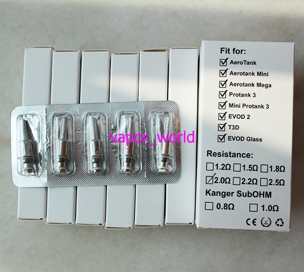 

Upgraded Dual Coils For Kanger Aerotank mega mini protank 3 T3D EVOD 2 glass dual coil rebuildable atomizers clearomizers SubOHM coil head
