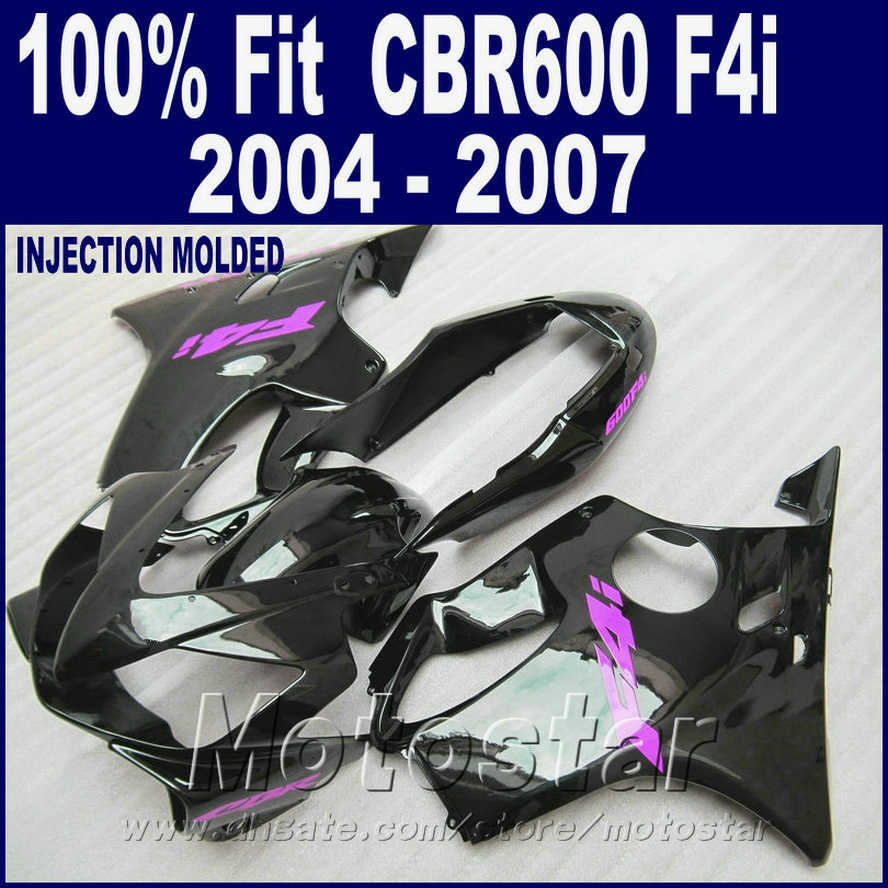 

Injection molding custom fairing for HONDA CBR 600 F4i fairings 2004 2005 2006 2007 bodykit black 04 05 06 07 cbr600 f4i IZDS, Same as picture
