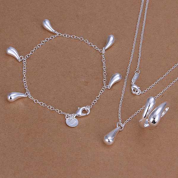 

High grade 925 sterling silver Drops suit jewelry sets DFMSS305 brand new Factory direct sale 925 silver necklace bracelet ring