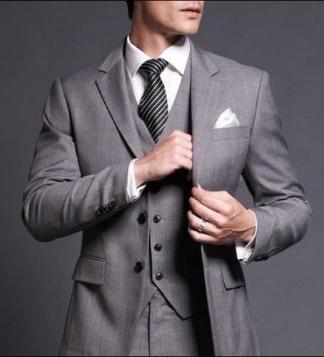 

selling groom lapel man suit gray man man wedding ball suit and mens evening dress custom made, Gold