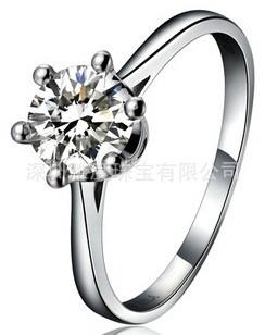 

Free Shipping FineWholesale - 1 ct, 0.6ct Authentic colors diamond ring, gold- silver classic six-claw one karaplated sterling women Ring