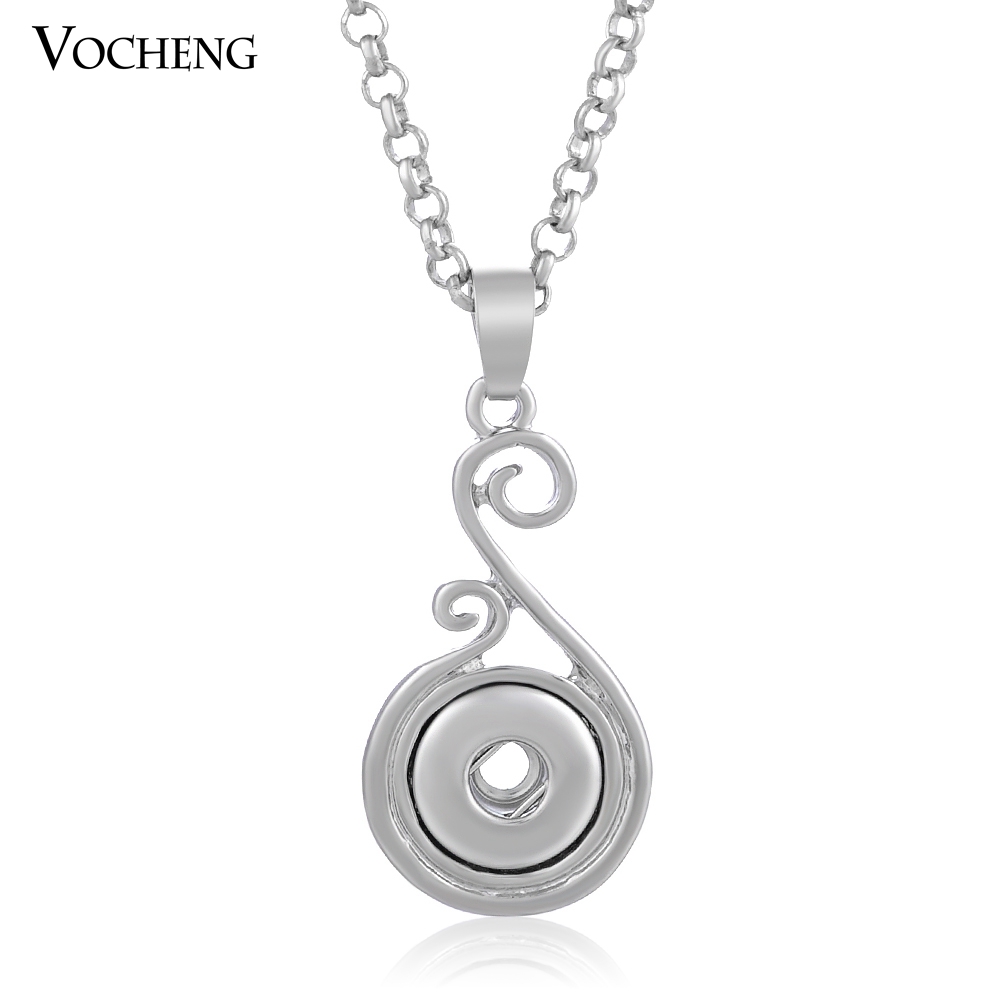 

Vocheng Small NOOSA 12mm Small Chunk Snap Noosa Necklace Pendant DIY Nosa Jewelry Fashion with Stainless Steel Chain NN-018, Silver