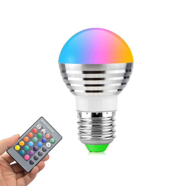

5W RGB led bulbs light E27 E26 E14 led lights RGBW (rgb+white) led lamp ac 110-240v + 24keys ir remote control