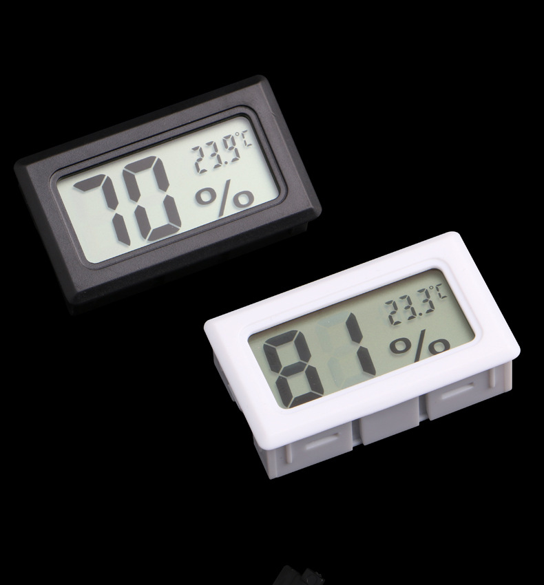 Mini Black White Digital LCD Embedded Thermometer Hygrometer Temperature Humidity Meter indoor Thermometer Free shipping
