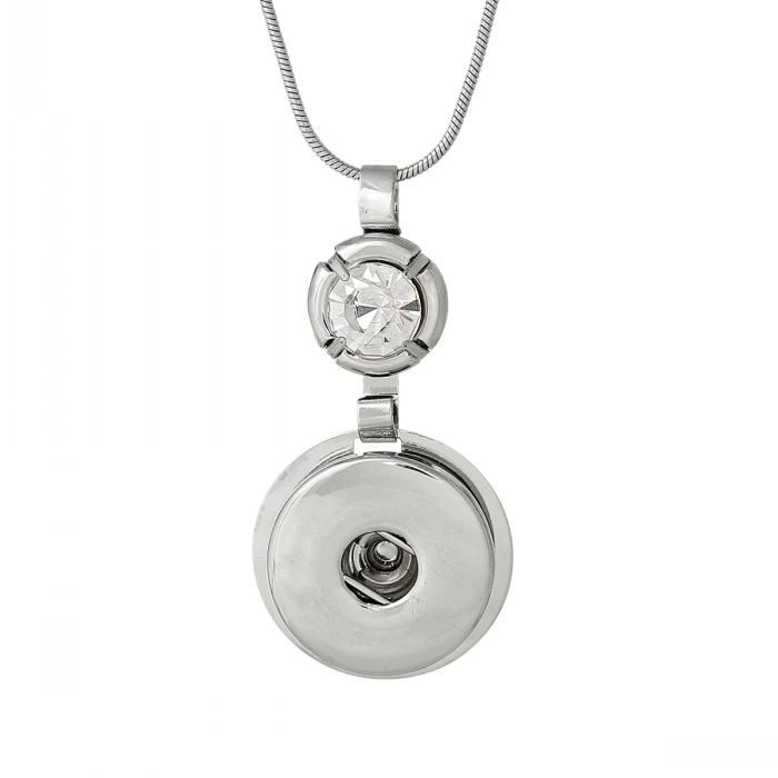 Joyería de Moda Collares Metal Redondo Colgante Cadena de Mujer Hombre Con Botones De Ajuste De Presión