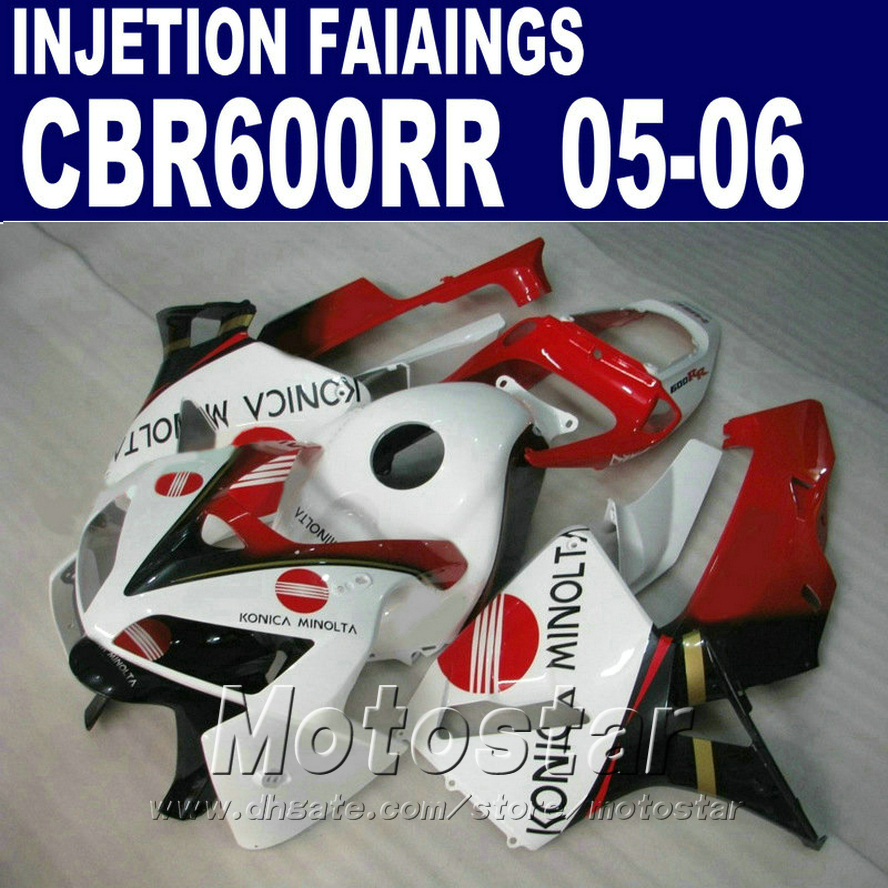 

White red fairing parts! Injection Molding for HONDA CBR 600 RR fairing 2005 2006 cbr600rr 03 04 cbr 600rr custom fairing BSR3, Same as picture
