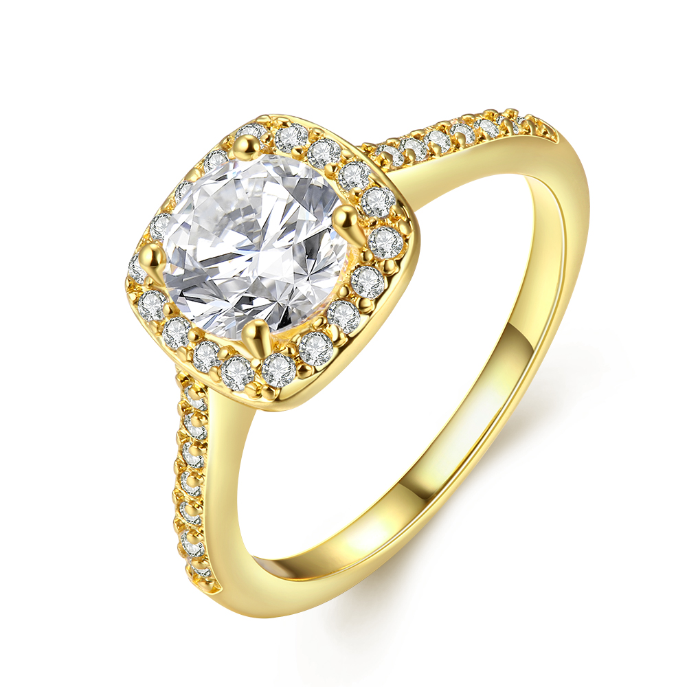 1.0CT Massive Solid Romantic Womens Halo Ring Prong Round Cut Crystal Solid Jewelry size 7-image-256792623