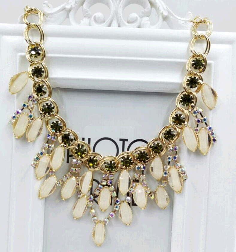 

Big Star Jewelry 2015 New Vintage Chokers Gemstone Choker Charm Statement Retro Necklaces & Pendants Gift Wholesale red green white purple