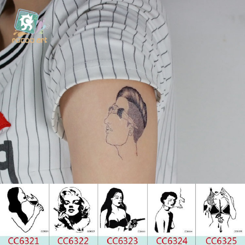 

6*6cm Temporary fake tattoos Waterproof tattoo stickers body art Painting for party decoration etc mixed design sexy lady lover