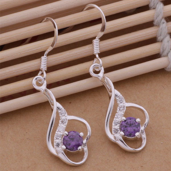 

Fashion (Jewelry Manufacturer) 20 pcs a lot Elegant with diamond earrings 925 sterling silver jewelry factory price Fashion Shine Earrings