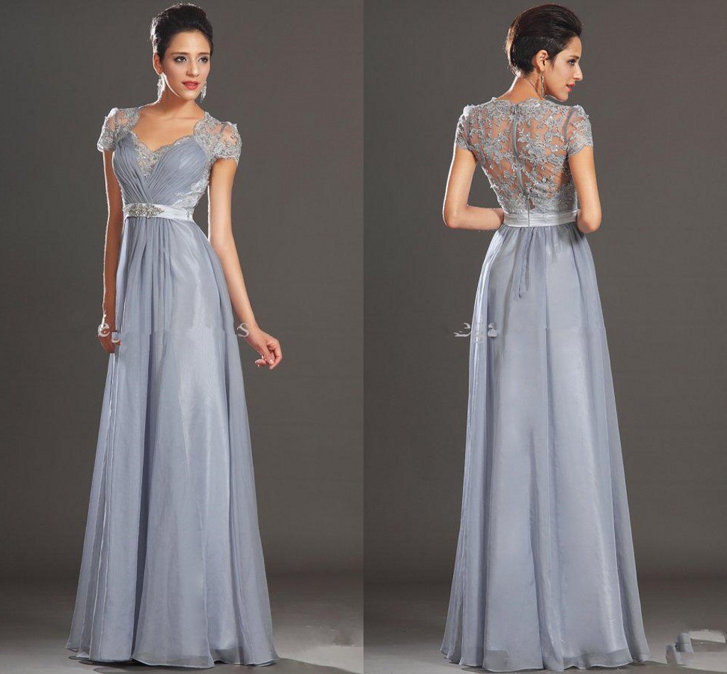 Modest Custom made 2021 New Lace Mtother Long Formal Evening dress Elegant Short SleeveIllusion High Back Mother of the bride dresses