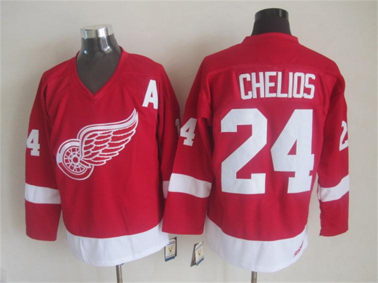 

Top Quality ! 2016 Detroit Red Wings Ice Hockey Jerseys Cheap 24 Chris Chelios Authentic Retro Vintage CCM Stitched Jerseys Mix Order, White