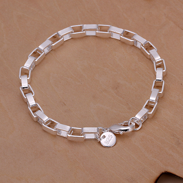 

Hot sale best gift 925 silver Big long box hand DFMCH203,Brand new fashion 925 sterling silver plated Chain link bracelets high grade