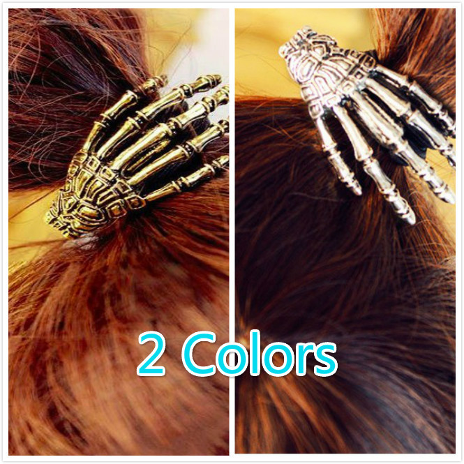 

Wholesale-Skeleton gripper ghost hair bands terror hand bone hair wire rope clip