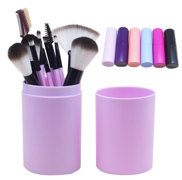 Maquillaje Portaescobillas Tubo de Almacenaje de Cepillo Cosm/ético Caja de Cilindro de Color Rosa