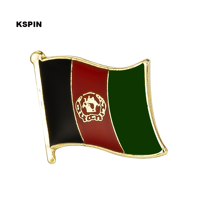 

Free shipping Afghanistan Metal Flag Badge Flag Pin KS-0003, Black
