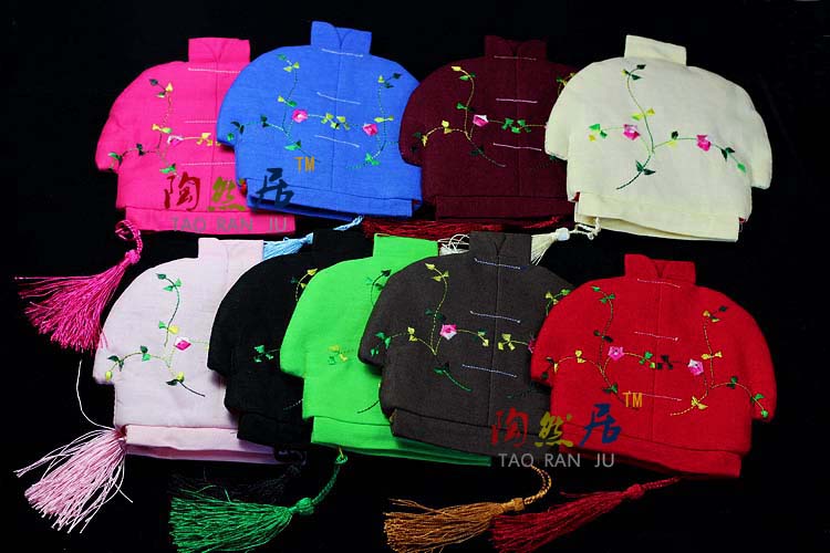 

Vintage Chinese clothes Embroidered Linen Jewelry Pouches Party Favors Tassel Zipper Gift Packaging Bags Coin Purses 100pcs/lot mix color
