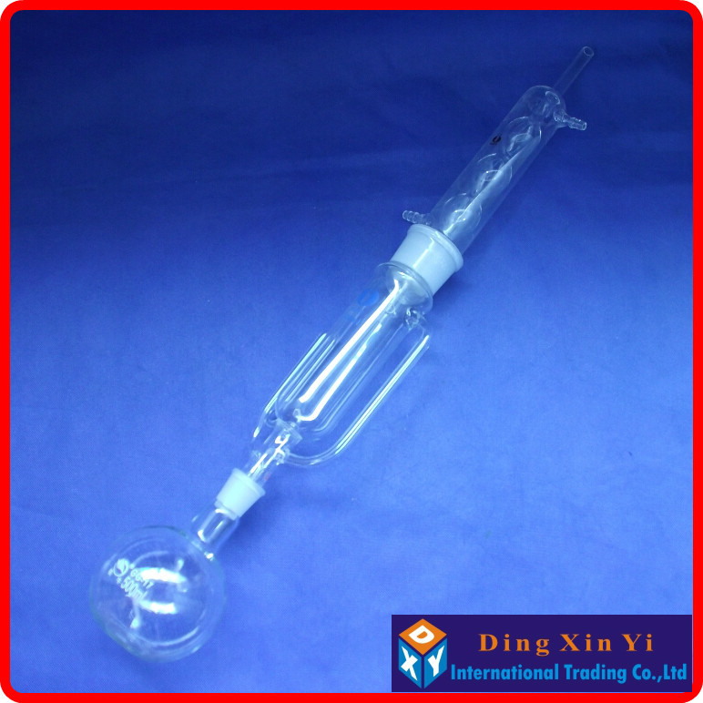 

Wholesale-0.5L Extraction Apparatus soxhlet with bulbed condenser,500ml Glass Soxhlet extractor,condenser and extractor body,Lab Glassware