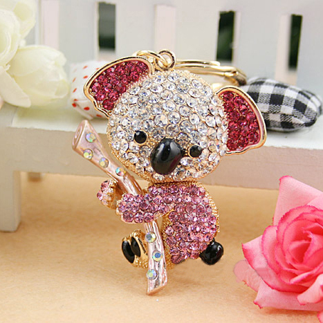 

Drop shipping, Full Rhinestone Keyring,Cute Koala Keychain/key holder ,Purse/handbag Charms /accessory, nice gift,Alloy Crystal Keyring