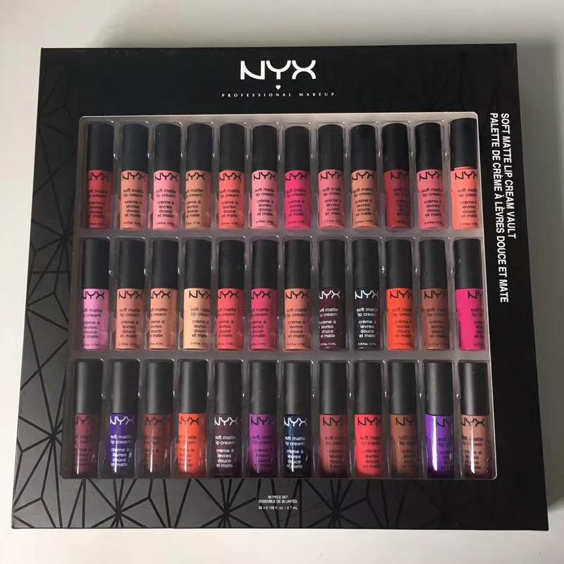 

Dropshipping NYX SOFT MATTE LIP CREAM nyx 36PCS Set Lipstick Lip Gloss Matte No Fading Sofe Velvet Lip Makeup 36 colors set