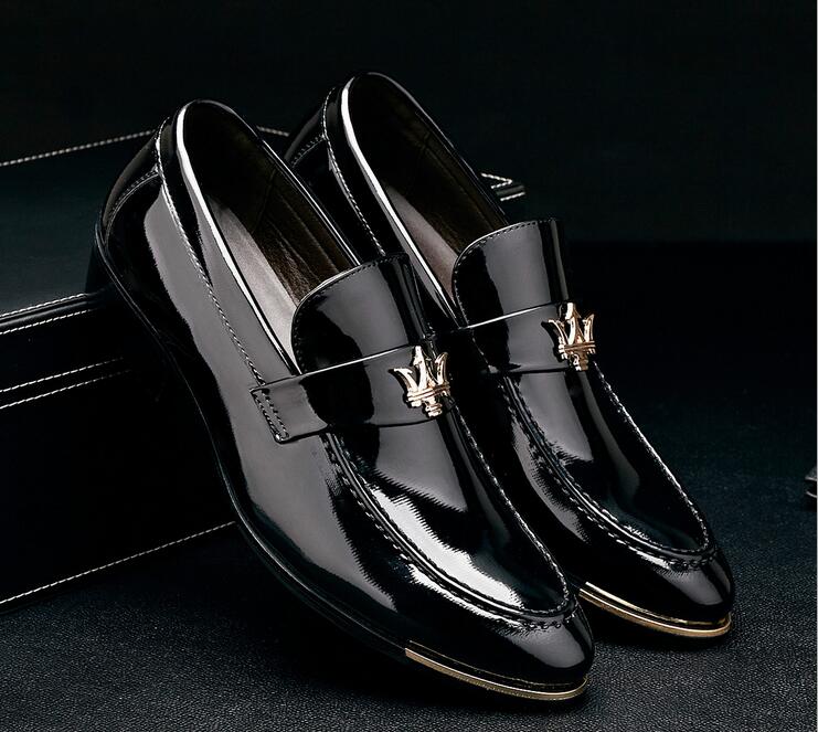 shining black leather shoes
