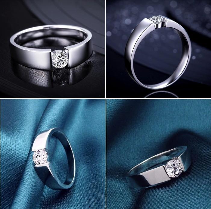 

Fast Free Shipping Fine Wholesale - Solid 925 Sterling Silver 0.6 Ct Princess Cut Created Diamond Engagement Bridal Ring Set Jewelry